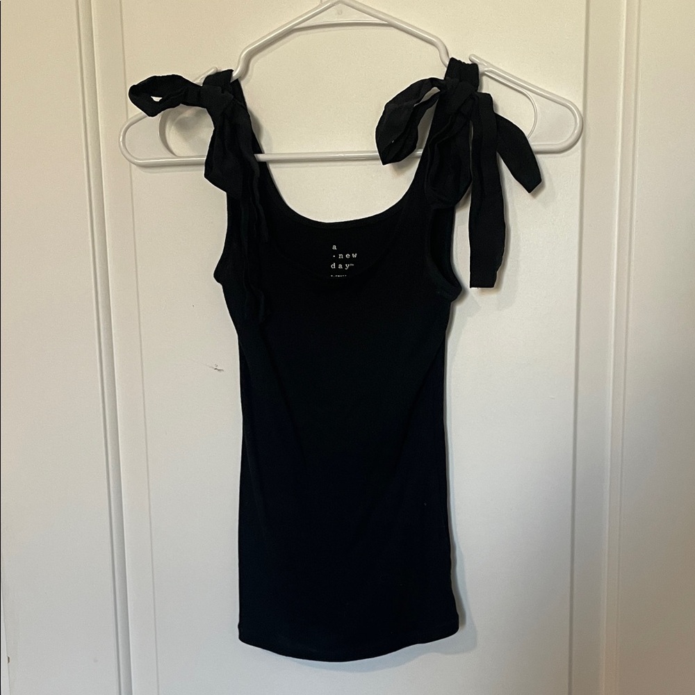 A New Day Women's Black Camisole with Tie Straps